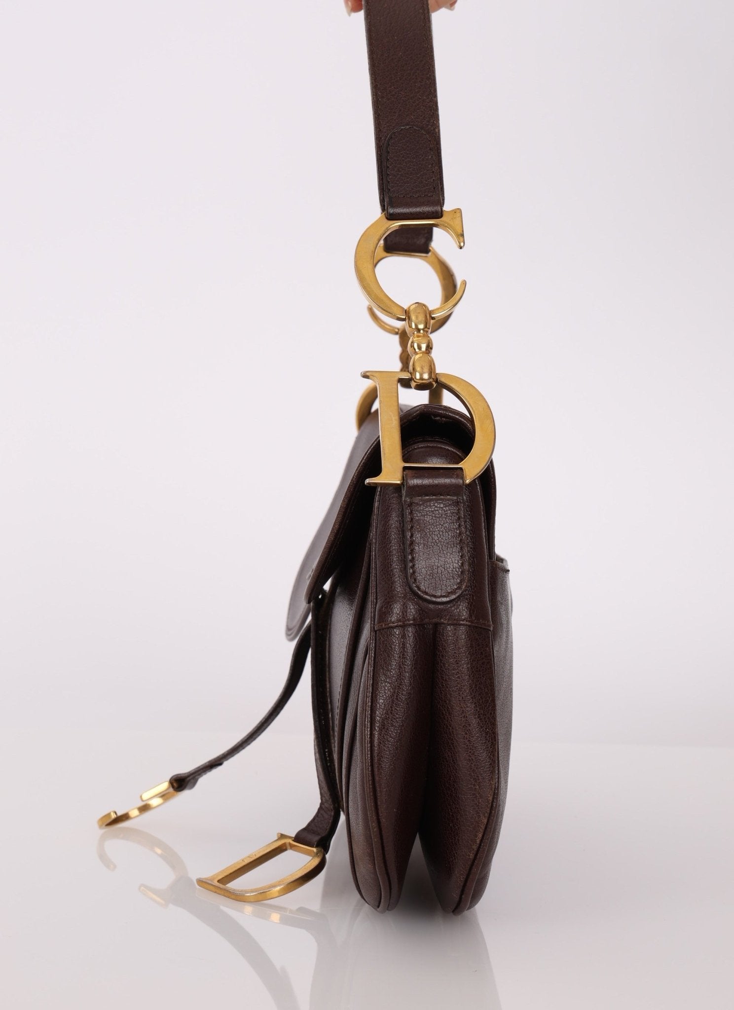 Dior 2001 Chocolate Calfskin Double Saddle Bag - FashioNica