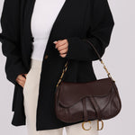 Dior 2001 Chocolate Calfskin Double Saddle Bag - FashioNica