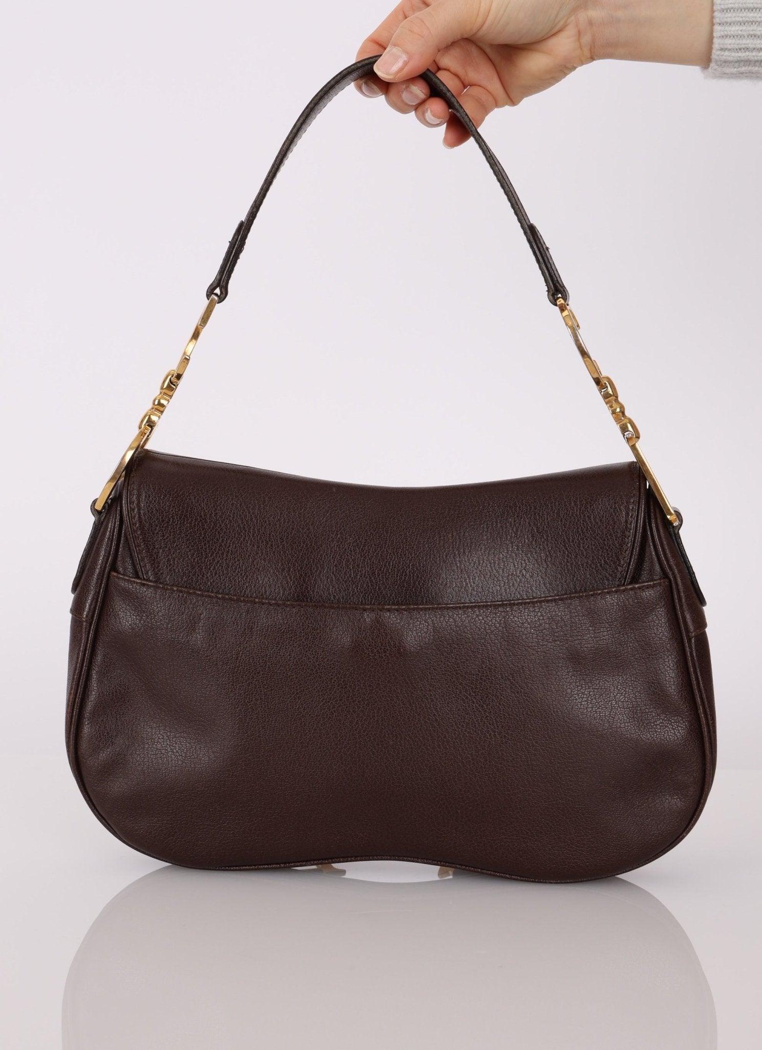 Dior 2001 Chocolate Calfskin Double Saddle Bag - FashioNica
