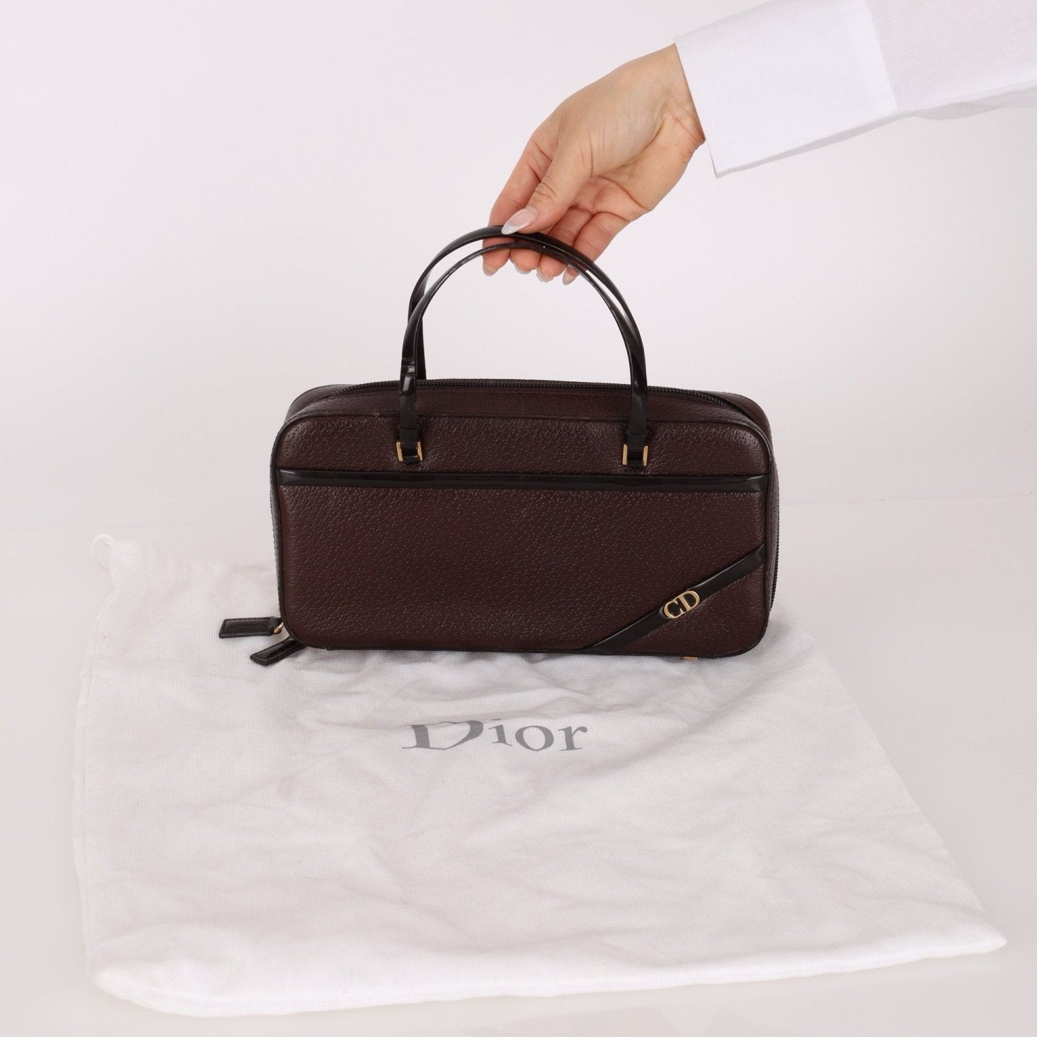 Dior 2001 Grained Calfskin Top Handle - FashioNica