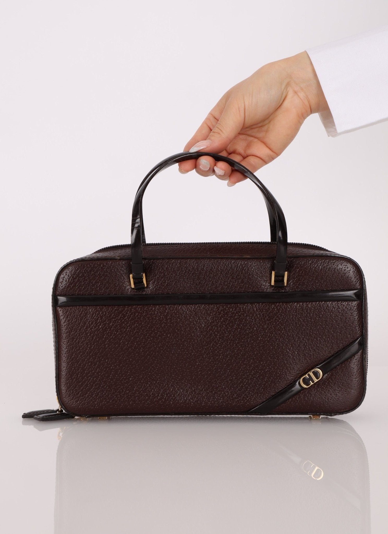 Dior 2001 Grained Calfskin Top Handle - FashioNica