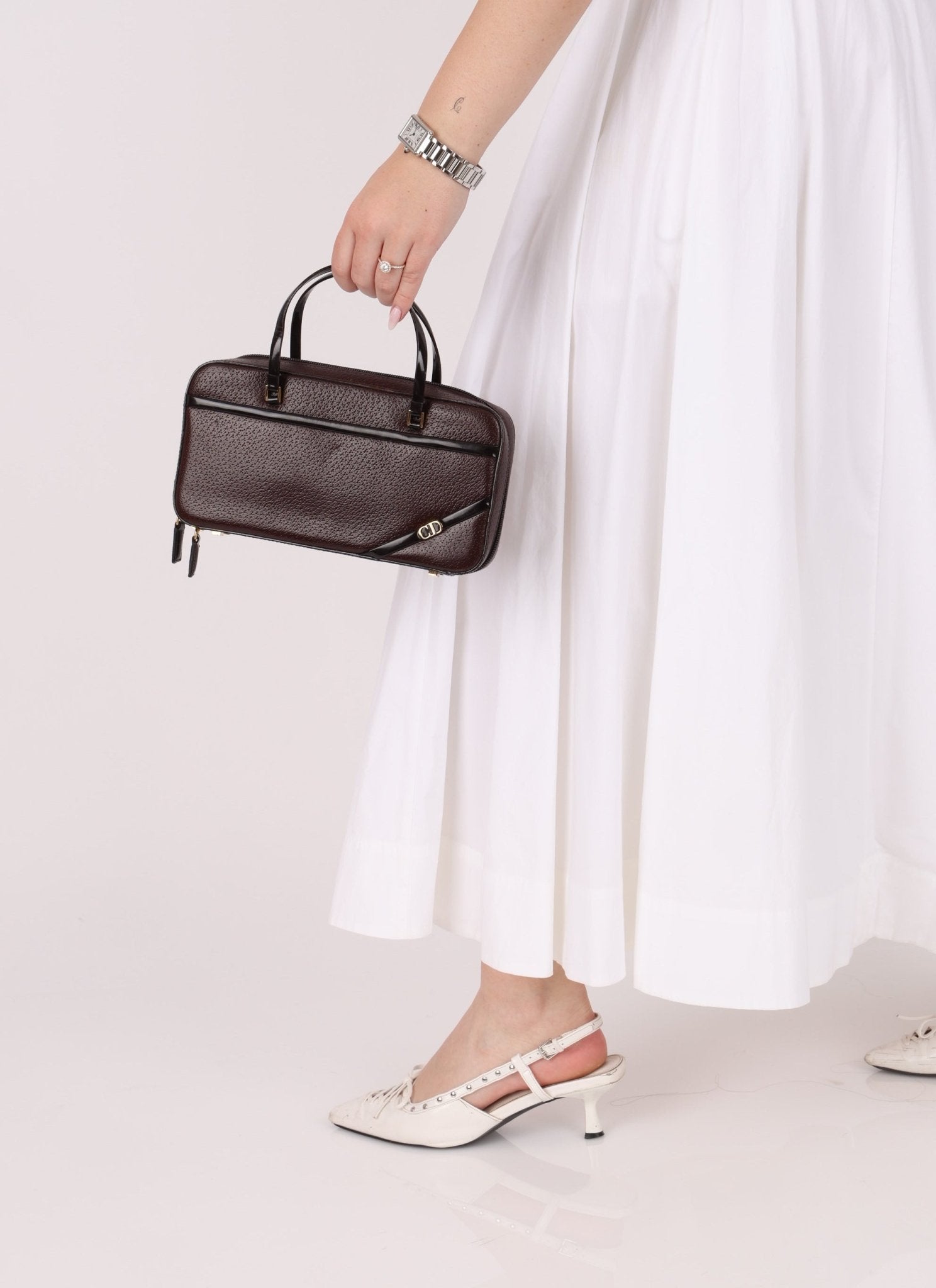 Dior 2001 Grained Calfskin Top Handle - FashioNica