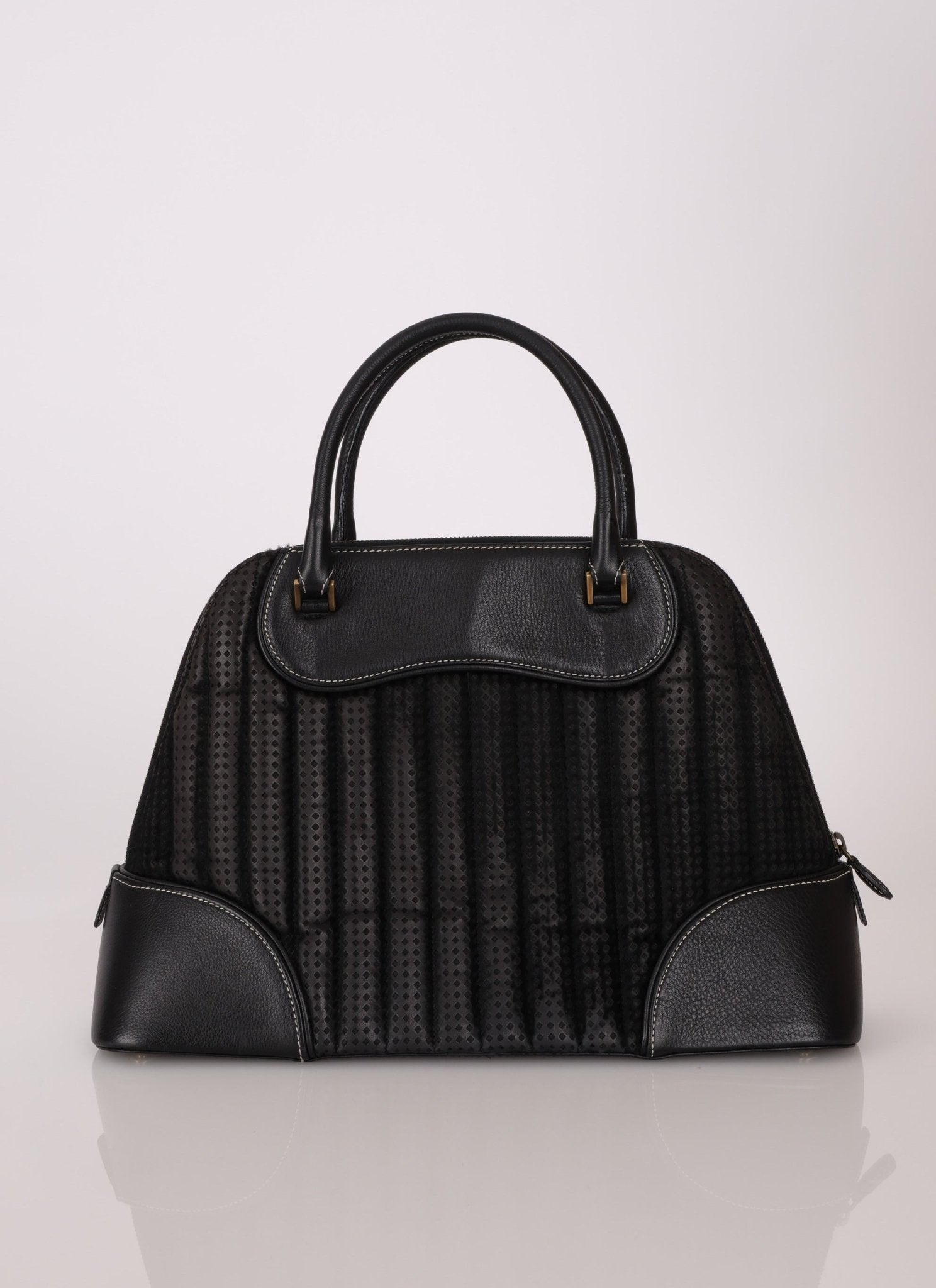 Dior 2001 License Plate Montaigne Leather and Pony Hair Bowler Bag - FashioNica