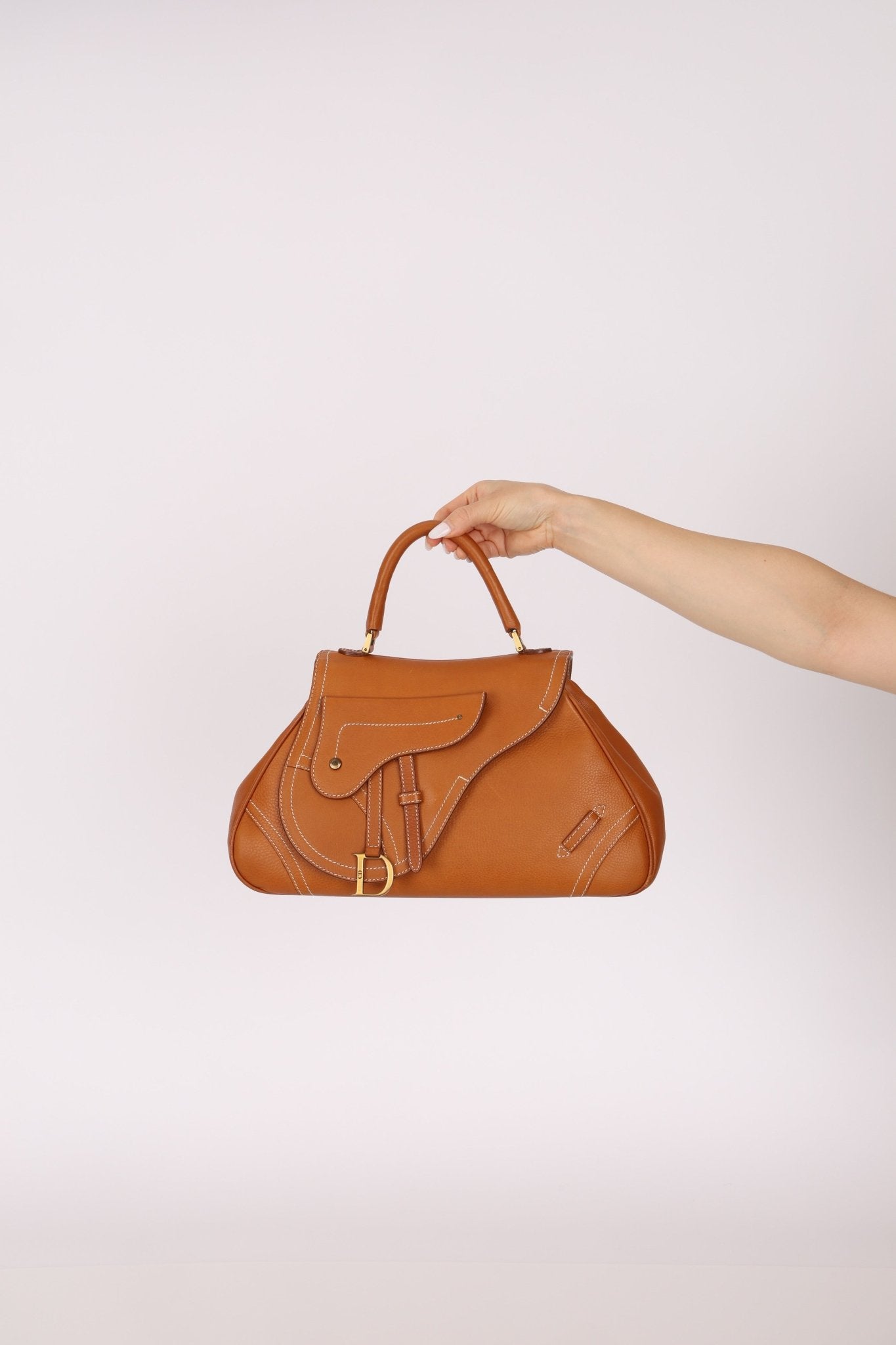 Dior 2002 Cognac Saddle Bowling Bag - FashioNica