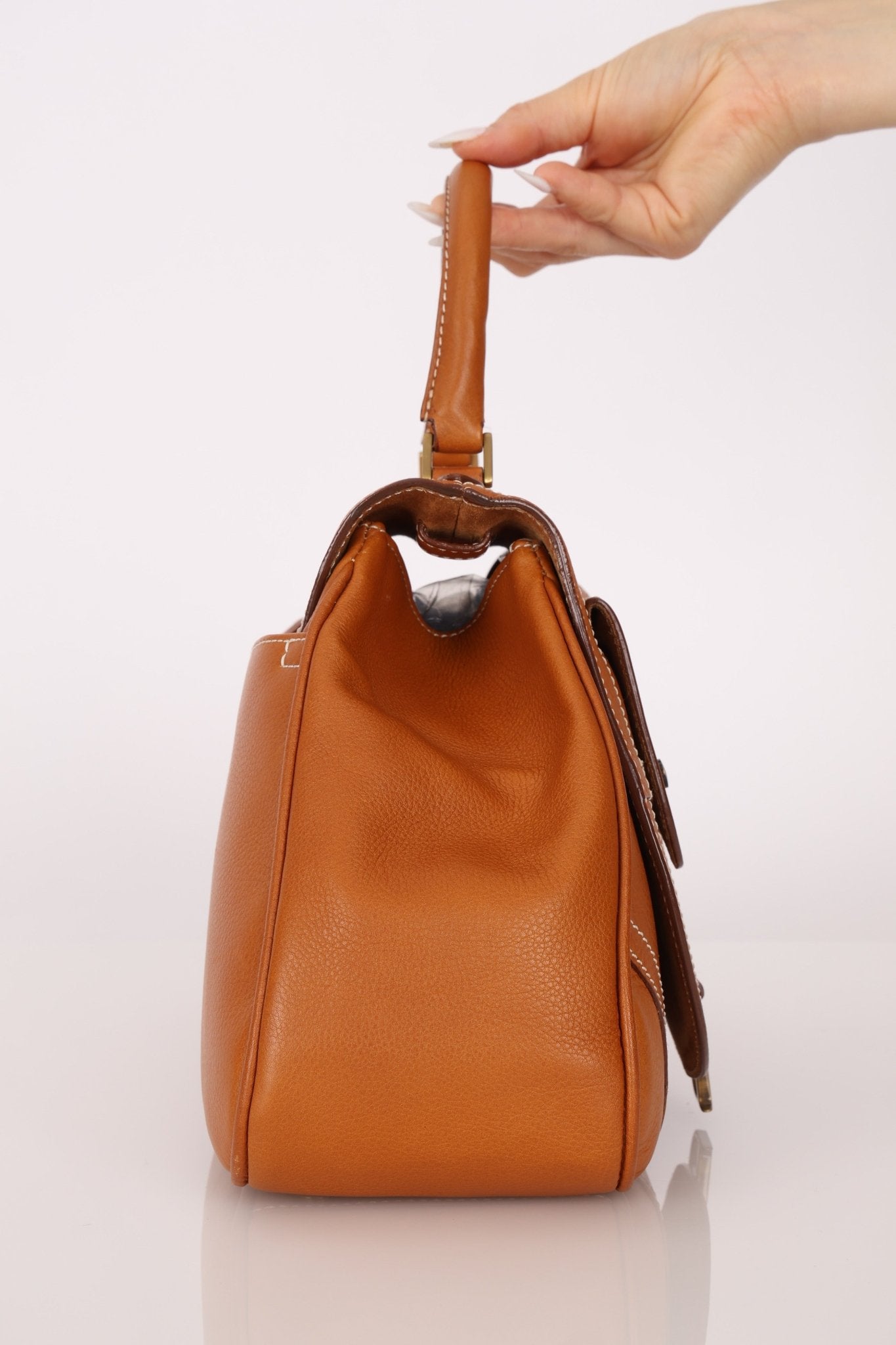 Dior 2002 Cognac Saddle Bowling Bag - FashioNica