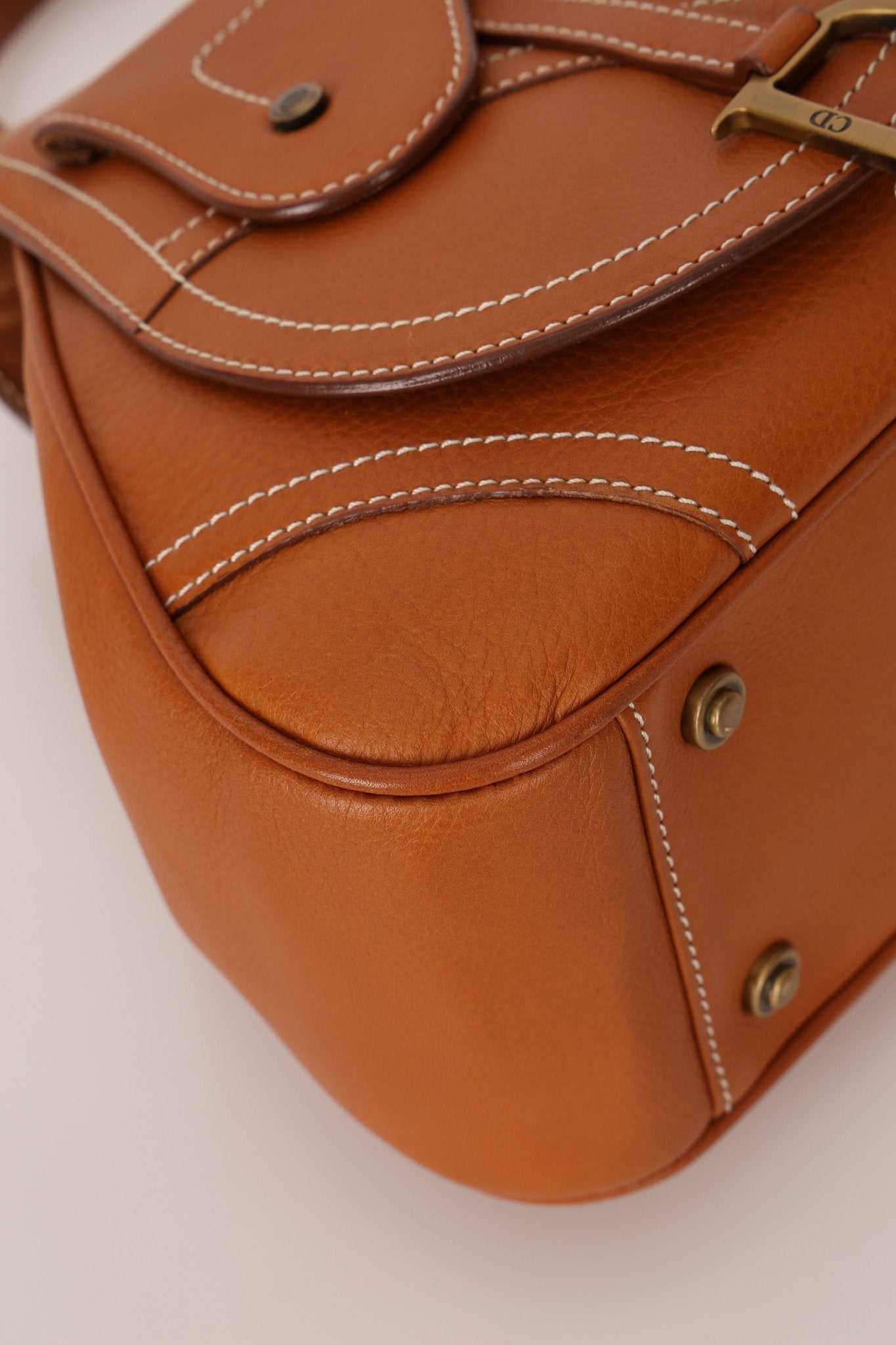 Dior 2002 Cognac Saddle Bowling Bag - FashioNica