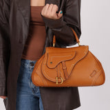 Dior 2002 Cognac Saddle Bowling Bag - FashioNica