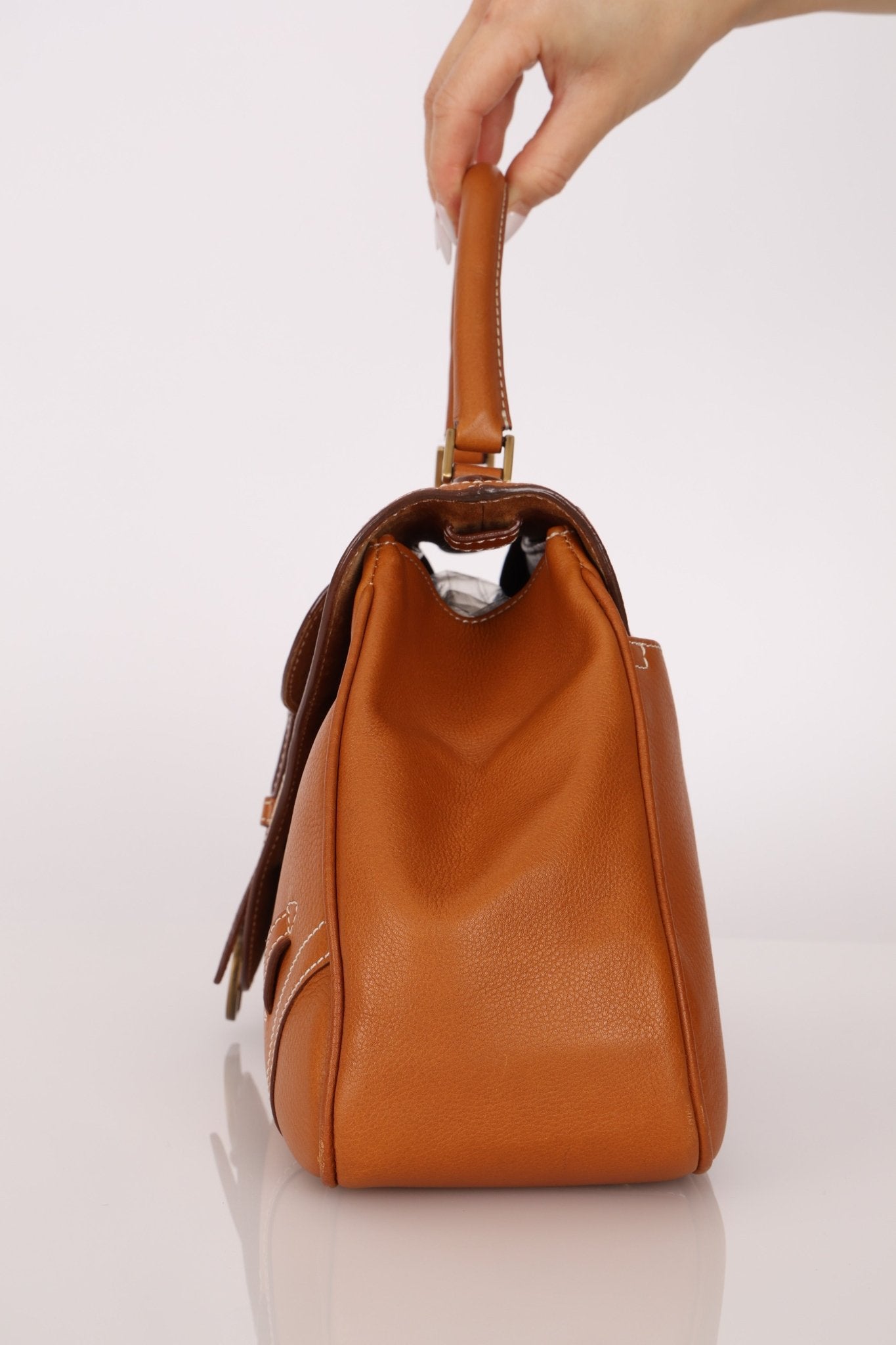 Dior 2002 Cognac Saddle Bowling Bag - FashioNica