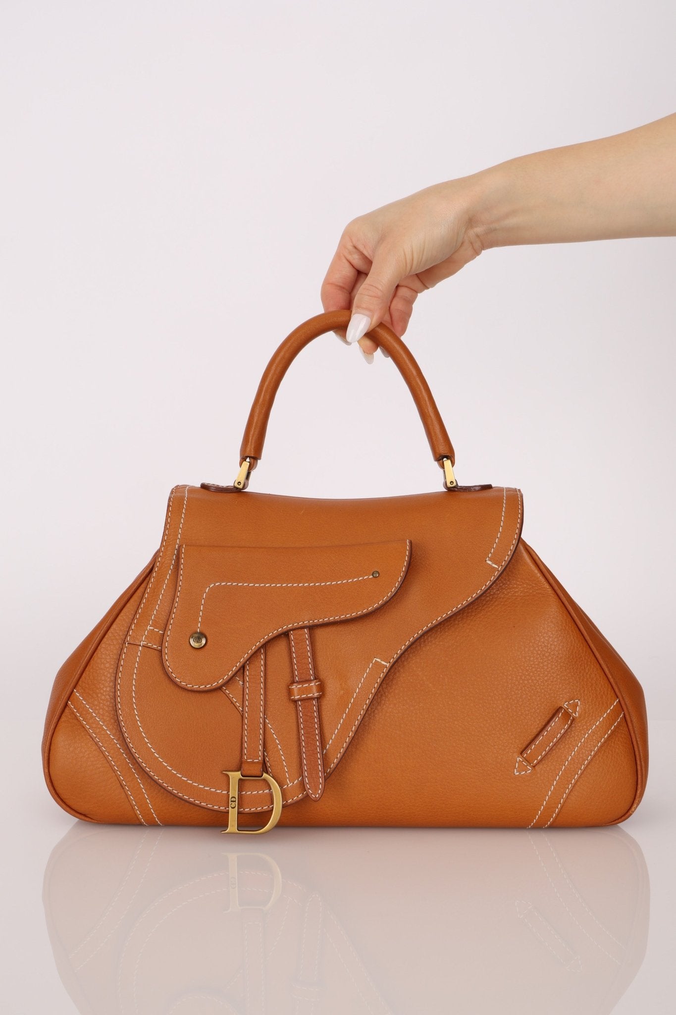 Dior 2002 Cognac Saddle Bowling Bag - FashioNica