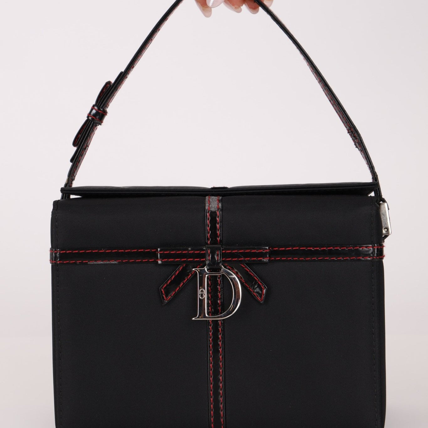 Dior 2002 Nylon Ribbon D - Clasp Vanity Bag - FashioNica
