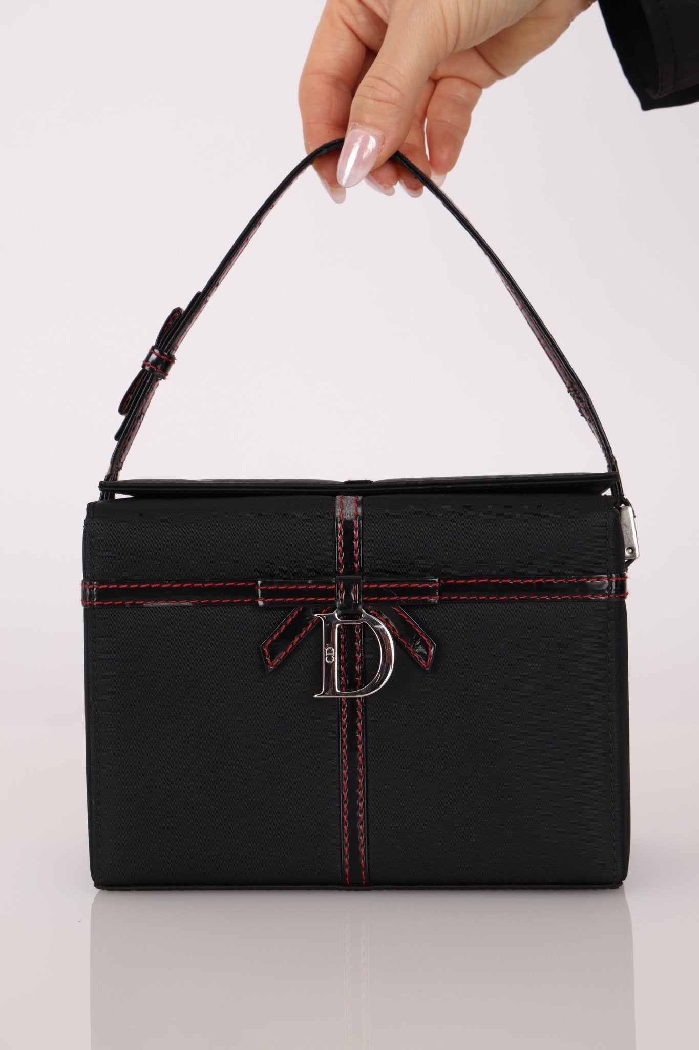 Dior 2002 Nylon Ribbon D - Clasp Vanity Bag - FashioNica
