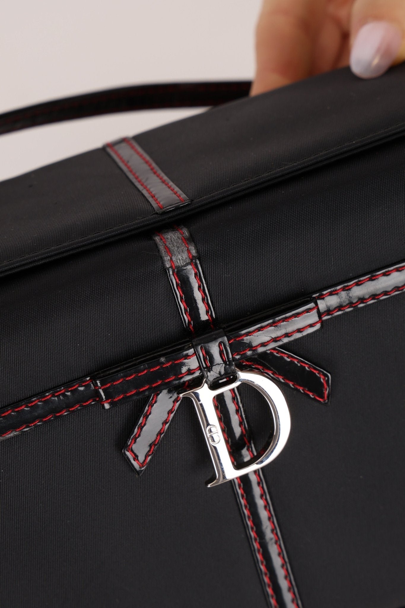 Dior 2002 Nylon Ribbon D - Clasp Vanity Bag - FashioNica