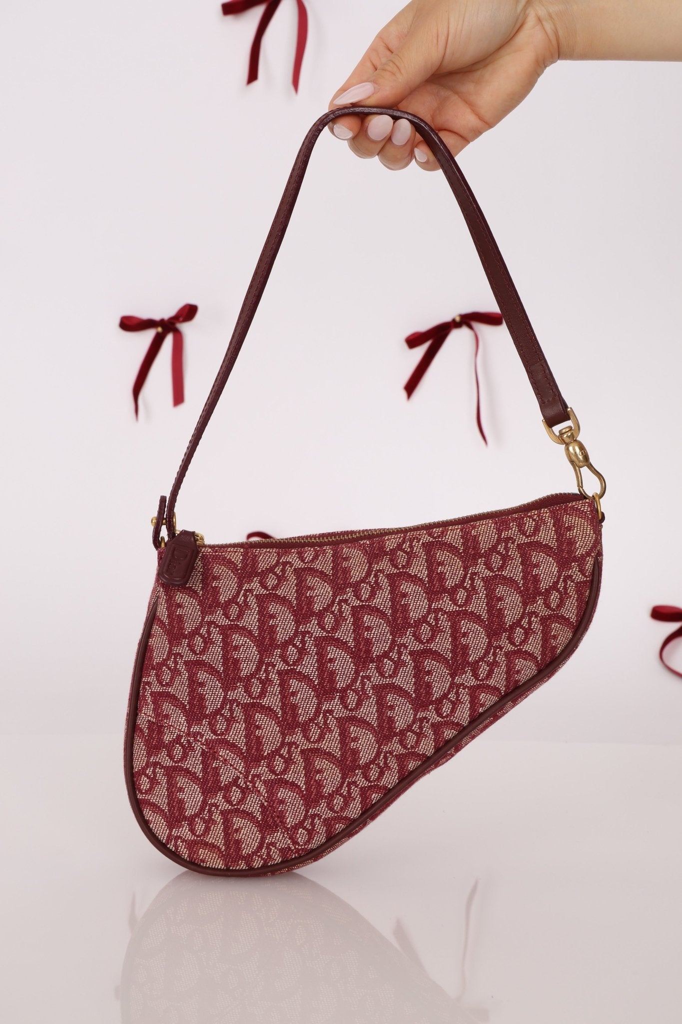 Dior 2002 Red Trotter Saddle Pochette - FashioNica