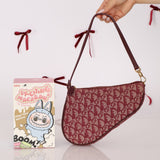 Dior 2002 Red Trotter Saddle Pochette - FashioNica