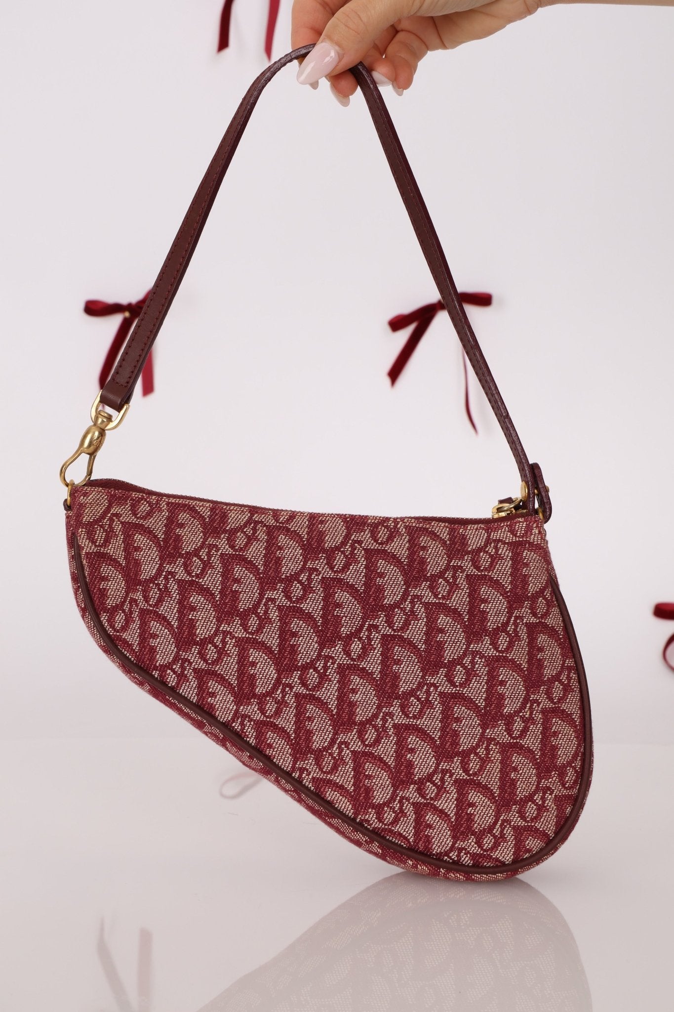 Dior 2002 Red Trotter Saddle Pochette - FashioNica