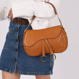 Dior 2002 Tan Grained Calfskin Double Saddle - FashioNica