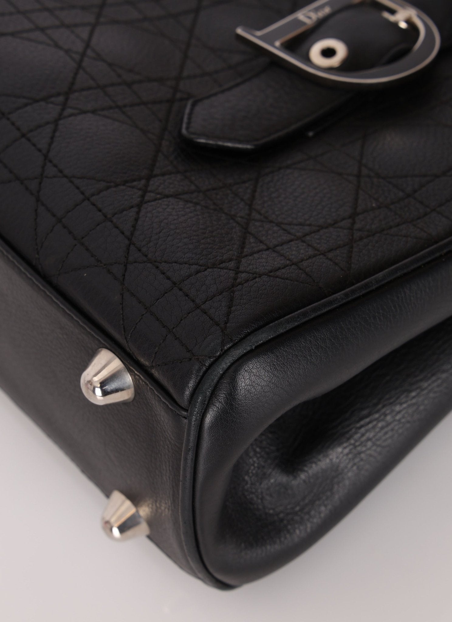 Dior 2005 Cannage Stitch D Buckle Medium Tote - FashioNica