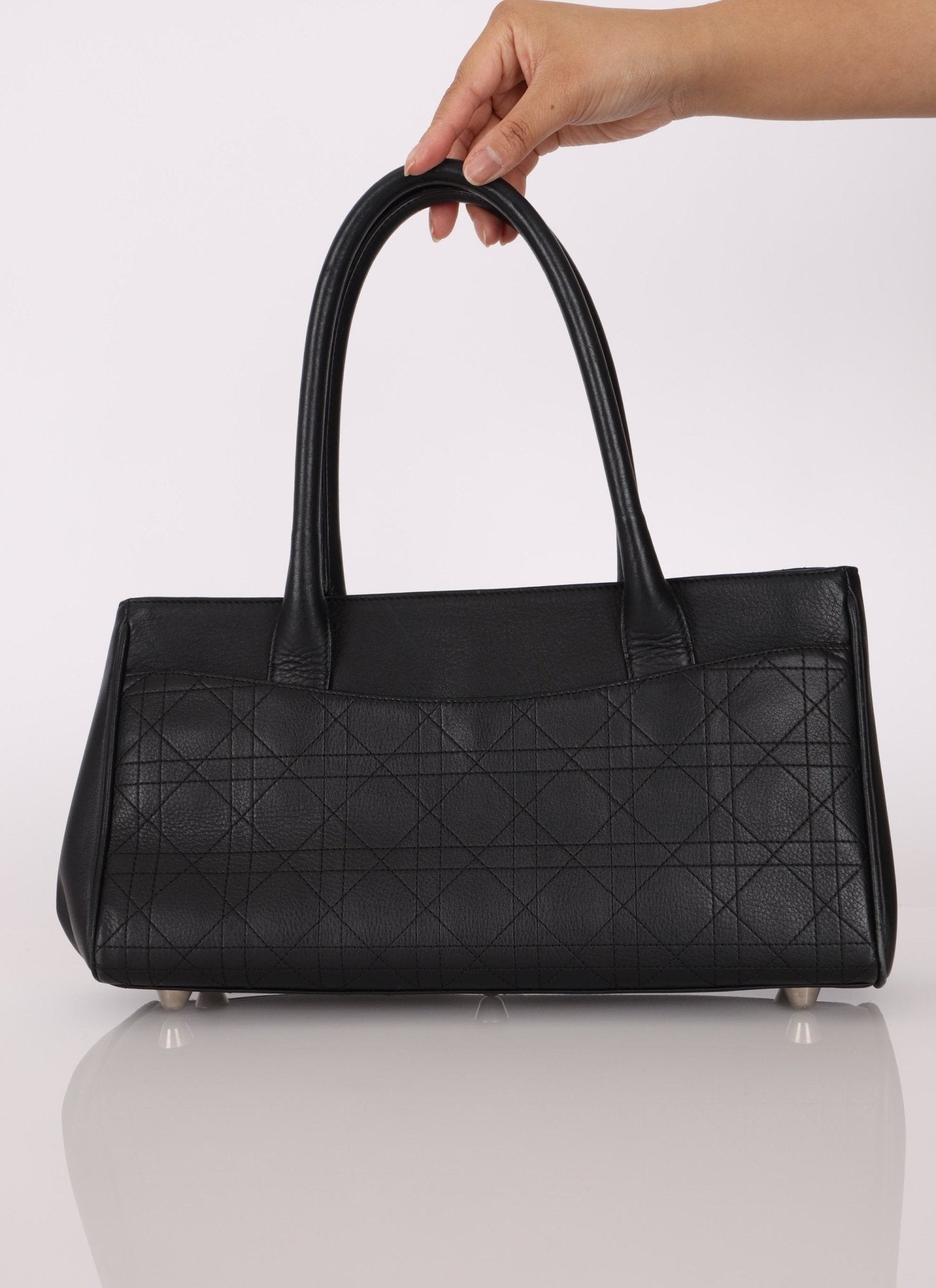 Dior 2005 Cannage Stitch D Buckle Medium Tote - FashioNica