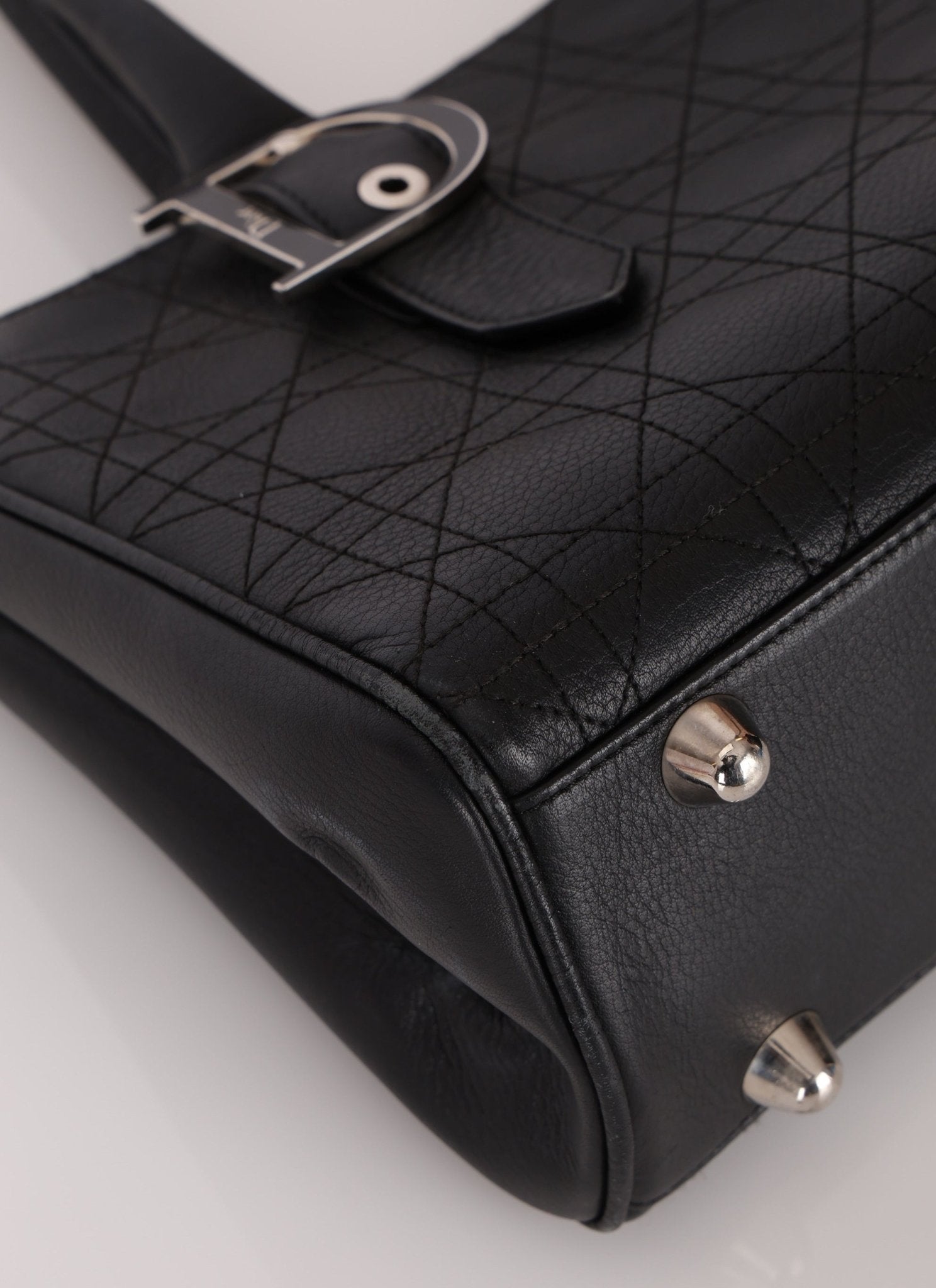 Dior 2005 Cannage Stitch D Buckle Medium Tote - FashioNica