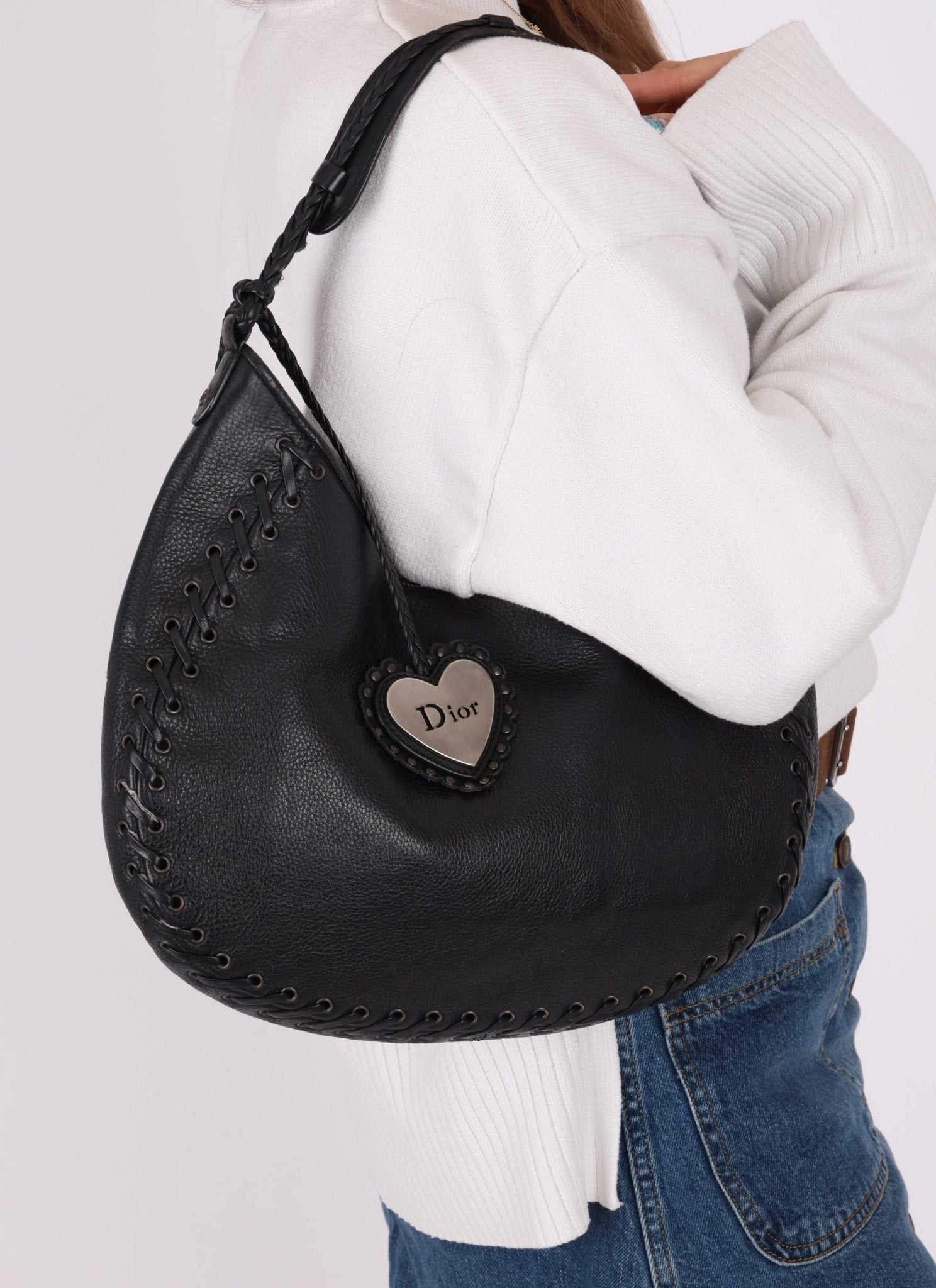 Dior 2007 Grained Calfskin Lace - Up Hobo - FashioNica