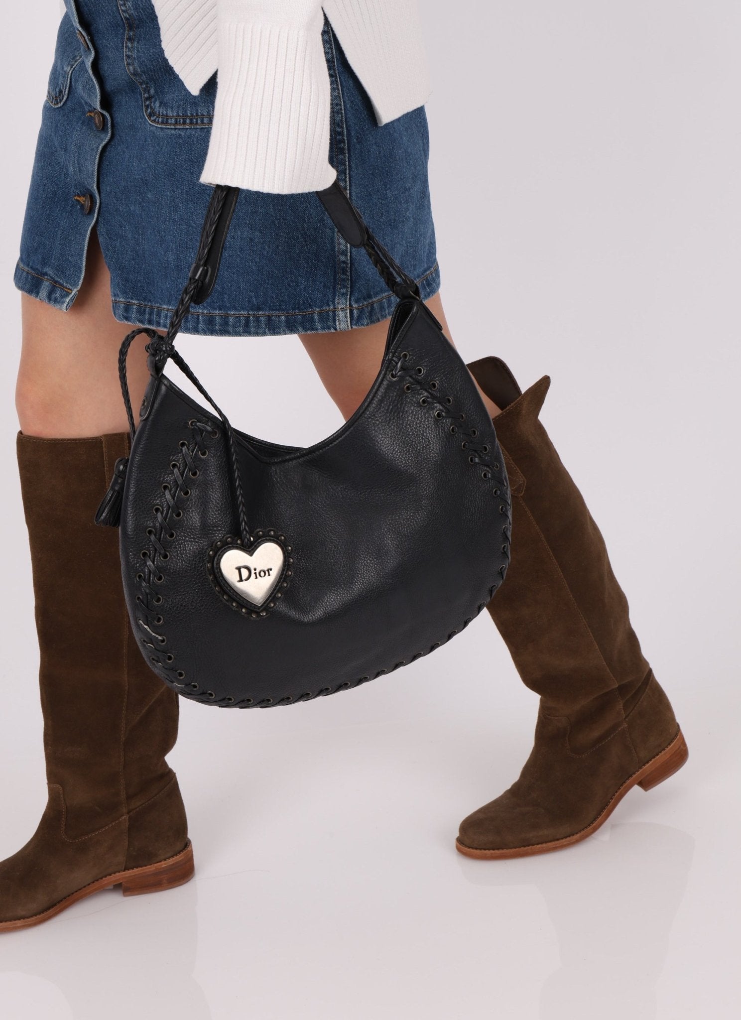 Dior 2007 Grained Calfskin Lace - Up Hobo - FashioNica