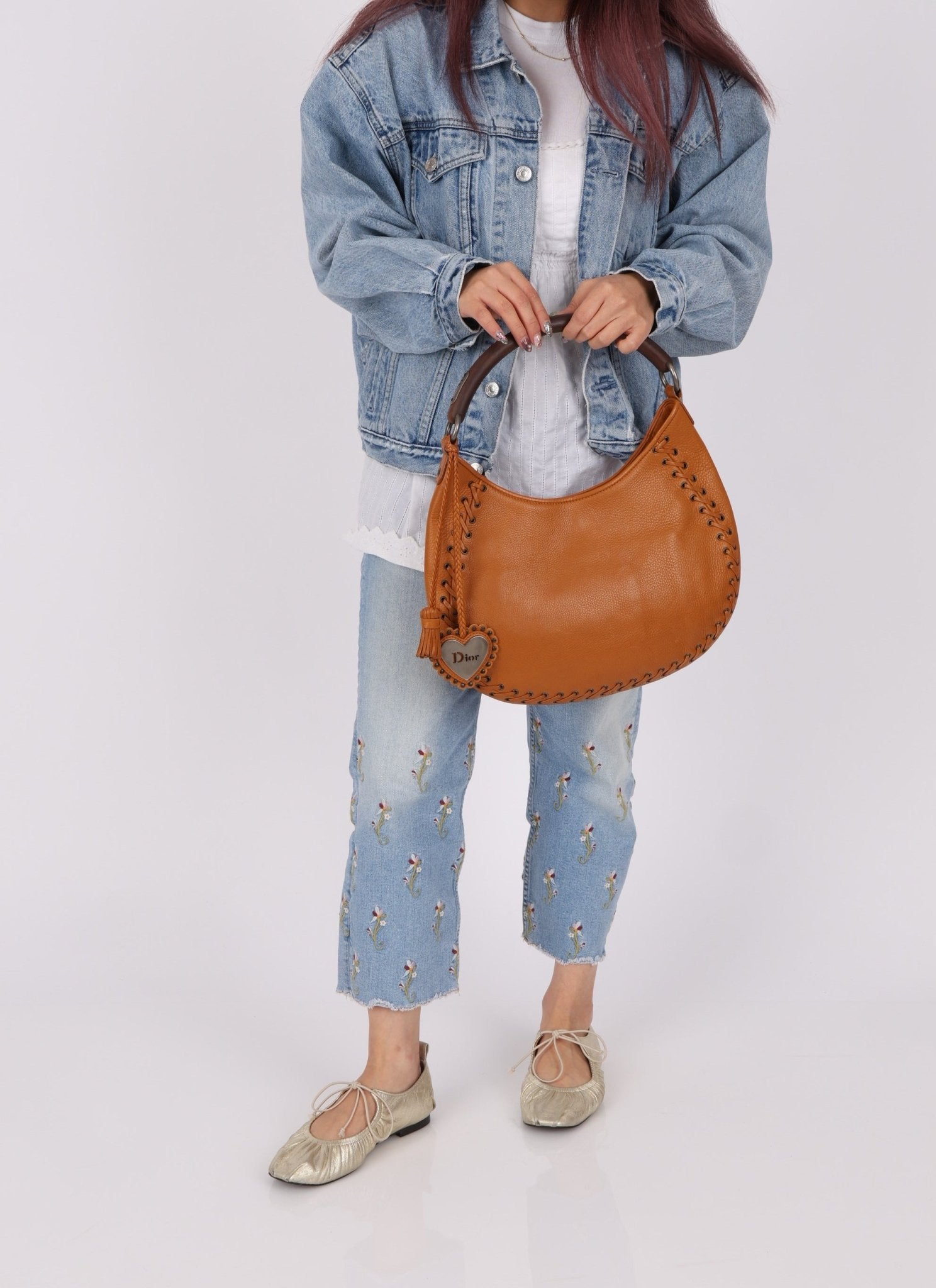 Dior 2007 Wood Whipstitch Cognac Hobo - FashioNica