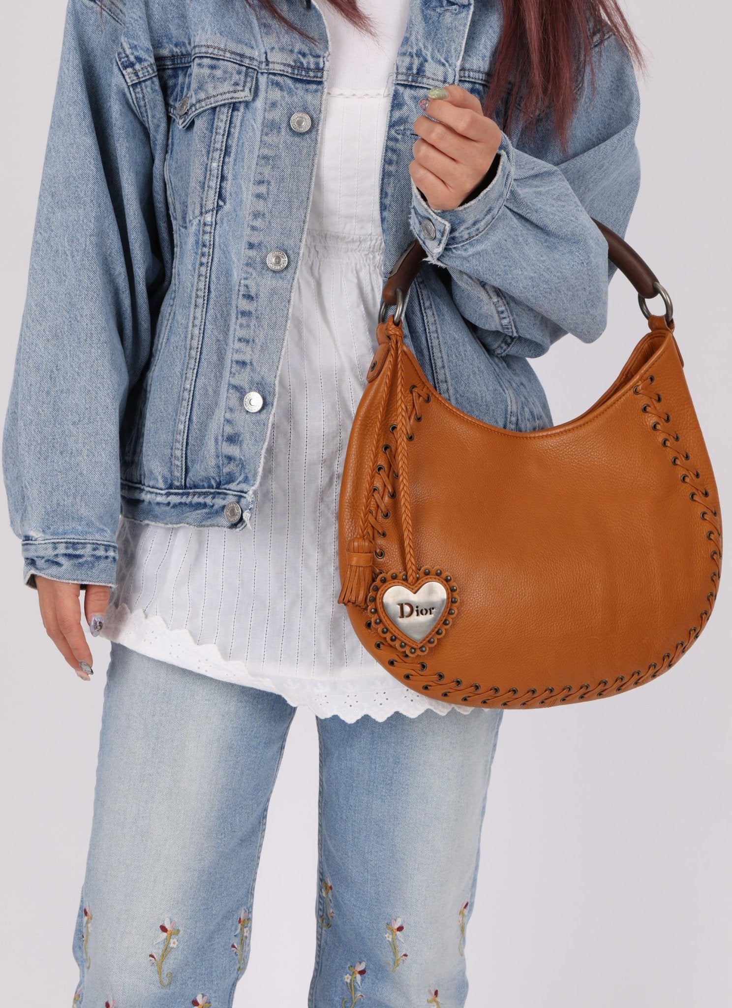 Dior 2007 Wood Whipstitch Cognac Hobo - FashioNica