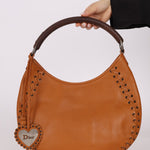 Dior 2007 Wood Whipstitch Cognac Hobo - FashioNica