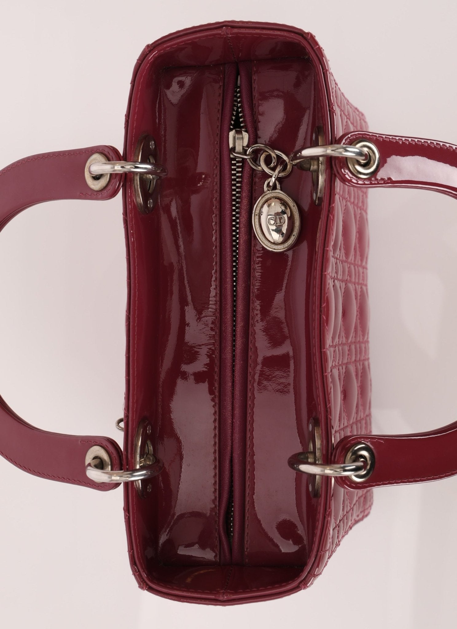 Dior 2012 Berry Mauve Patent Cannage Medium Lady Dior - FashioNica