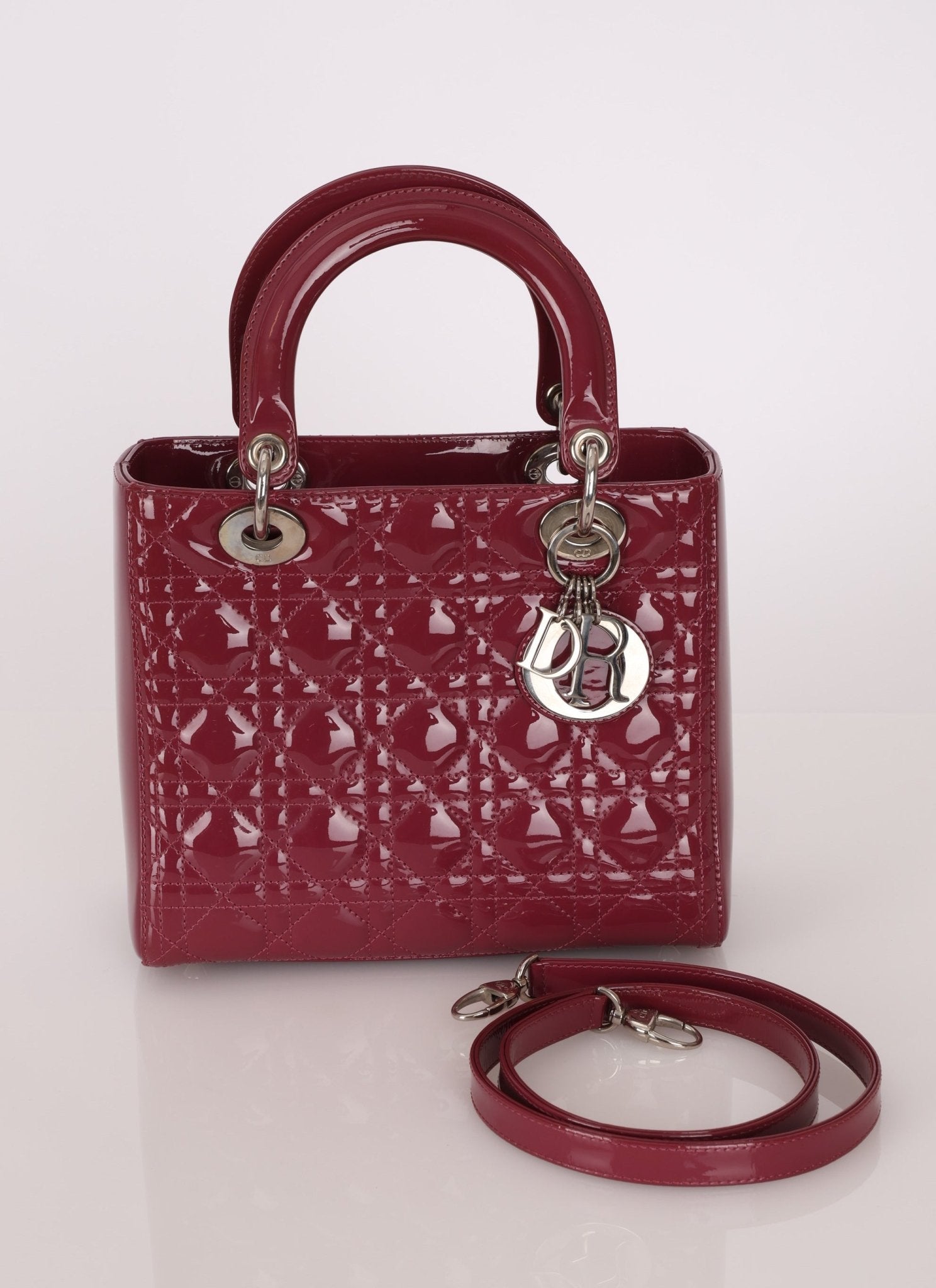 Dior 2012 Berry Mauve Patent Cannage Medium Lady Dior - FashioNica