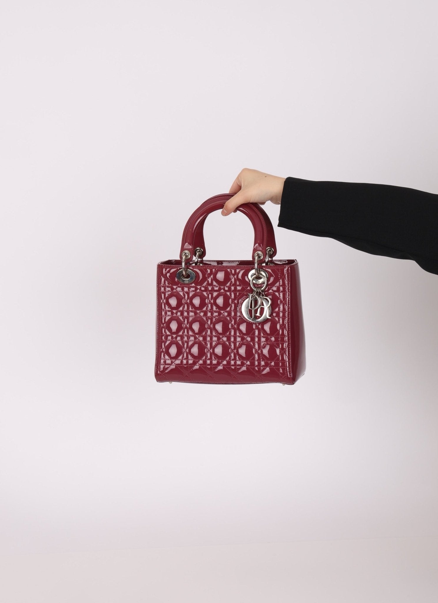 Dior 2012 Berry Mauve Patent Cannage Medium Lady Dior - FashioNica