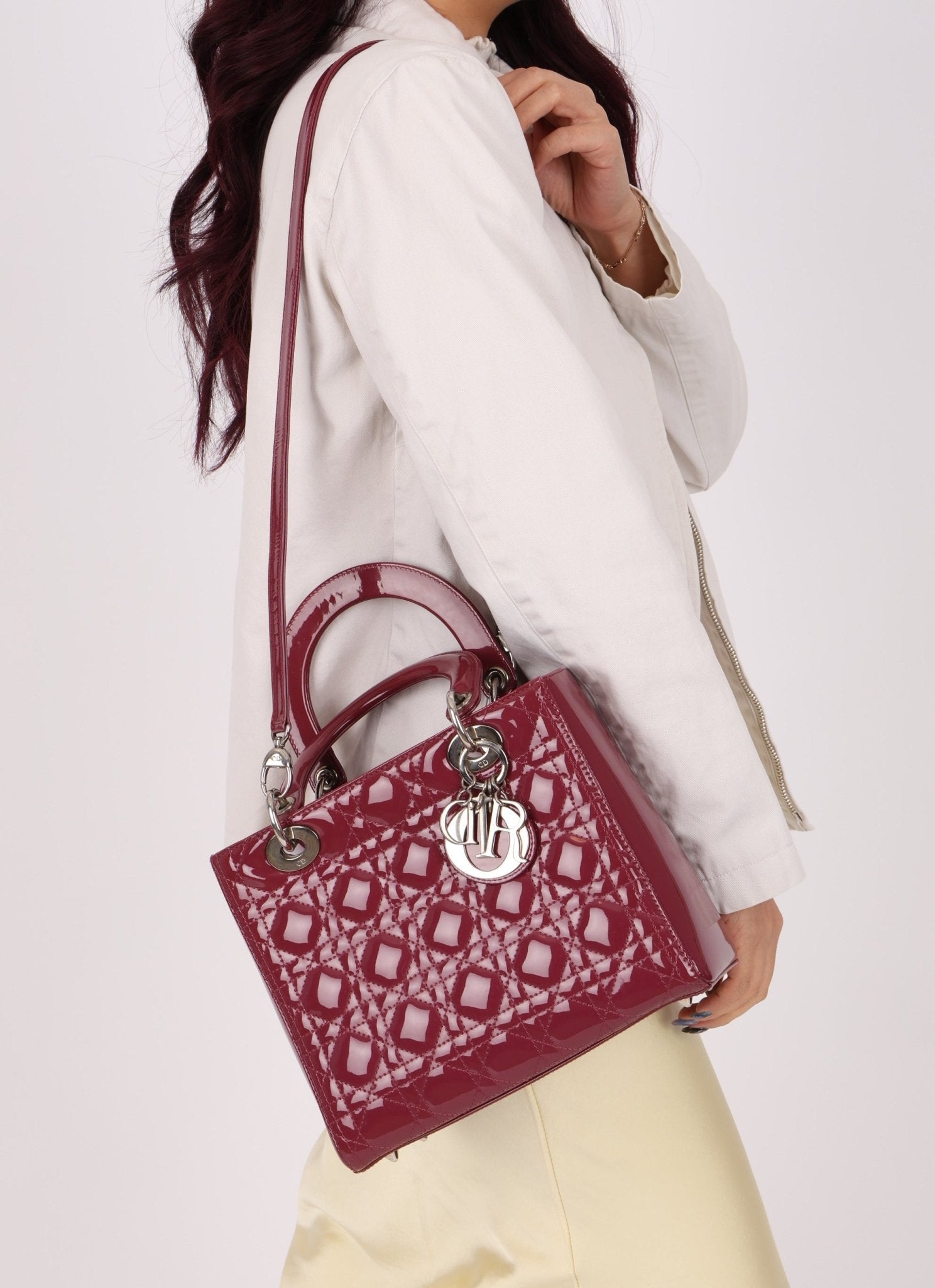 Dior 2012 Berry Mauve Patent Cannage Medium Lady Dior - FashioNica