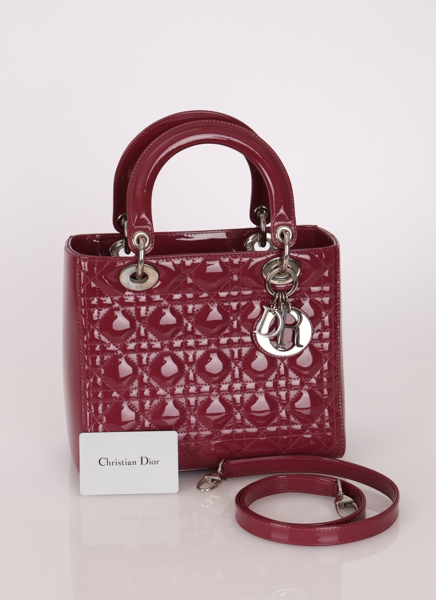 Dior 2012 Berry Mauve Patent Cannage Medium Lady Dior - FashioNica