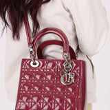 Dior 2012 Berry Mauve Patent Cannage Medium Lady Dior - FashioNica