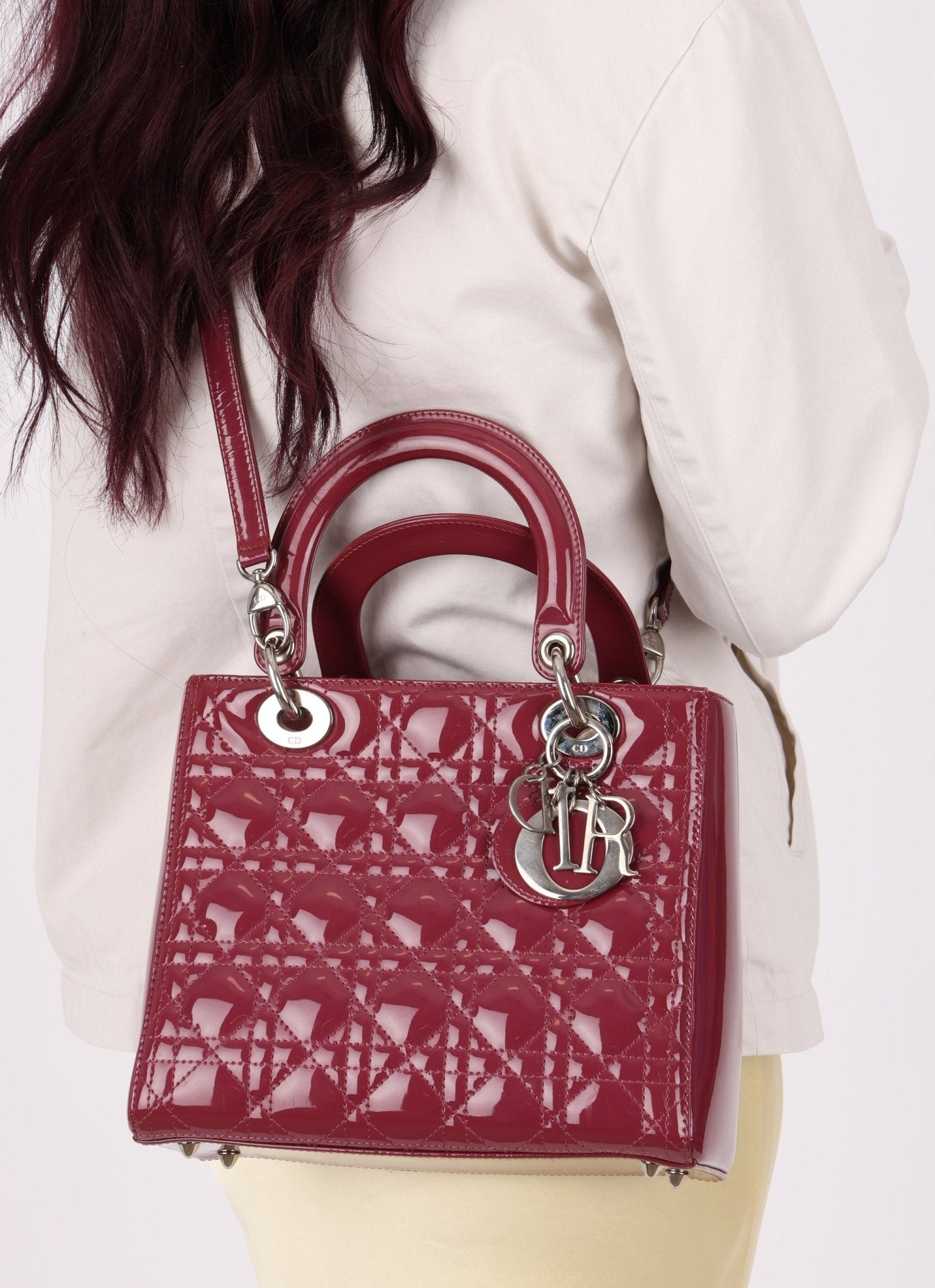 Dior 2012 Berry Mauve Patent Cannage Medium Lady Dior - FashioNica