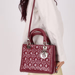 Dior 2012 Berry Mauve Patent Cannage Medium Lady Dior - FashioNica