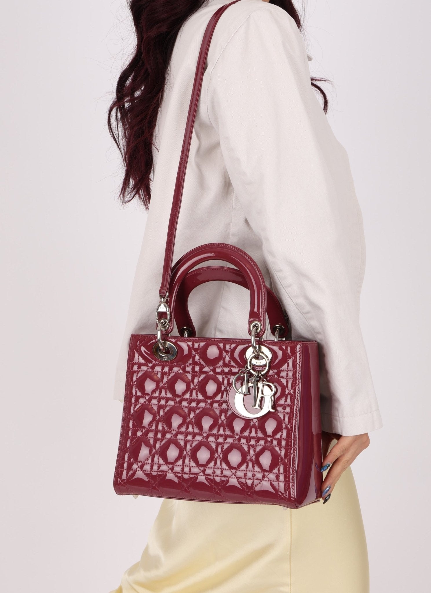 Dior 2012 Berry Mauve Patent Cannage Medium Lady Dior - FashioNica