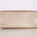 Dior 2014 Metallic Pebbled Leather Champagne Mini Diorissimo Tote - FashioNica