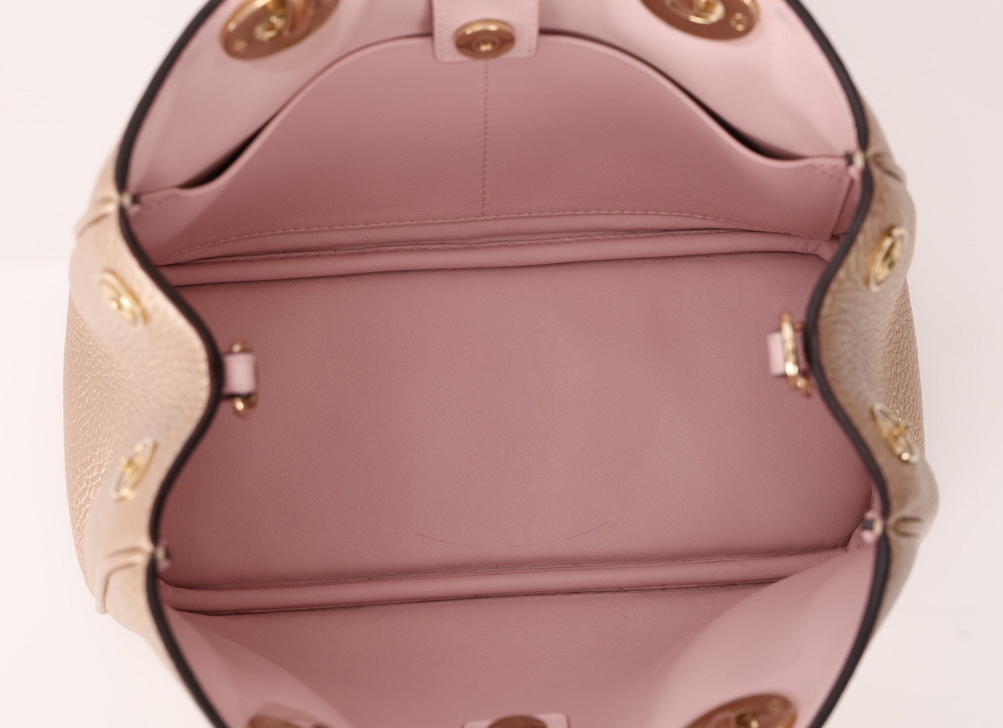 Dior 2014 Metallic Pebbled Leather Champagne Mini Diorissimo Tote - FashioNica