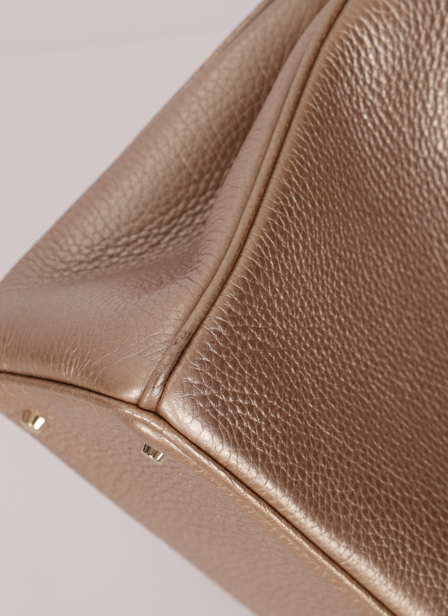 Dior 2014 Metallic Pebbled Leather Champagne Mini Diorissimo Tote - FashioNica