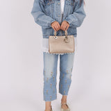 Dior 2014 Metallic Pebbled Leather Champagne Mini Diorissimo Tote - FashioNica