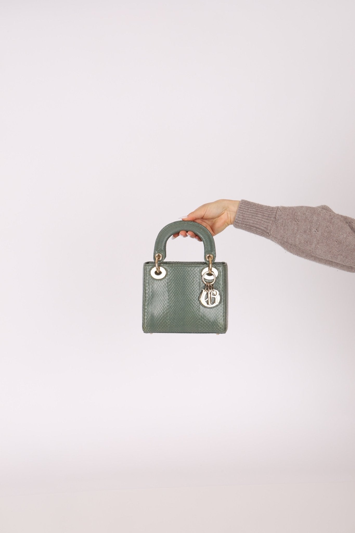 Dior 2015 Glossy Watersnake Chain Mini Lady Dior - FashioNica