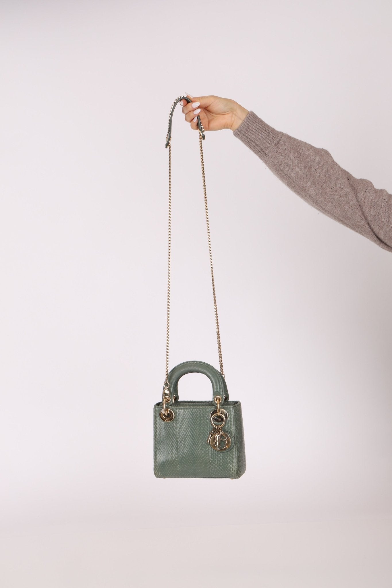 Dior 2015 Glossy Watersnake Chain Mini Lady Dior - FashioNica