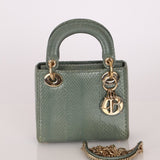 Dior 2015 Glossy Watersnake Chain Mini Lady Dior - FashioNica