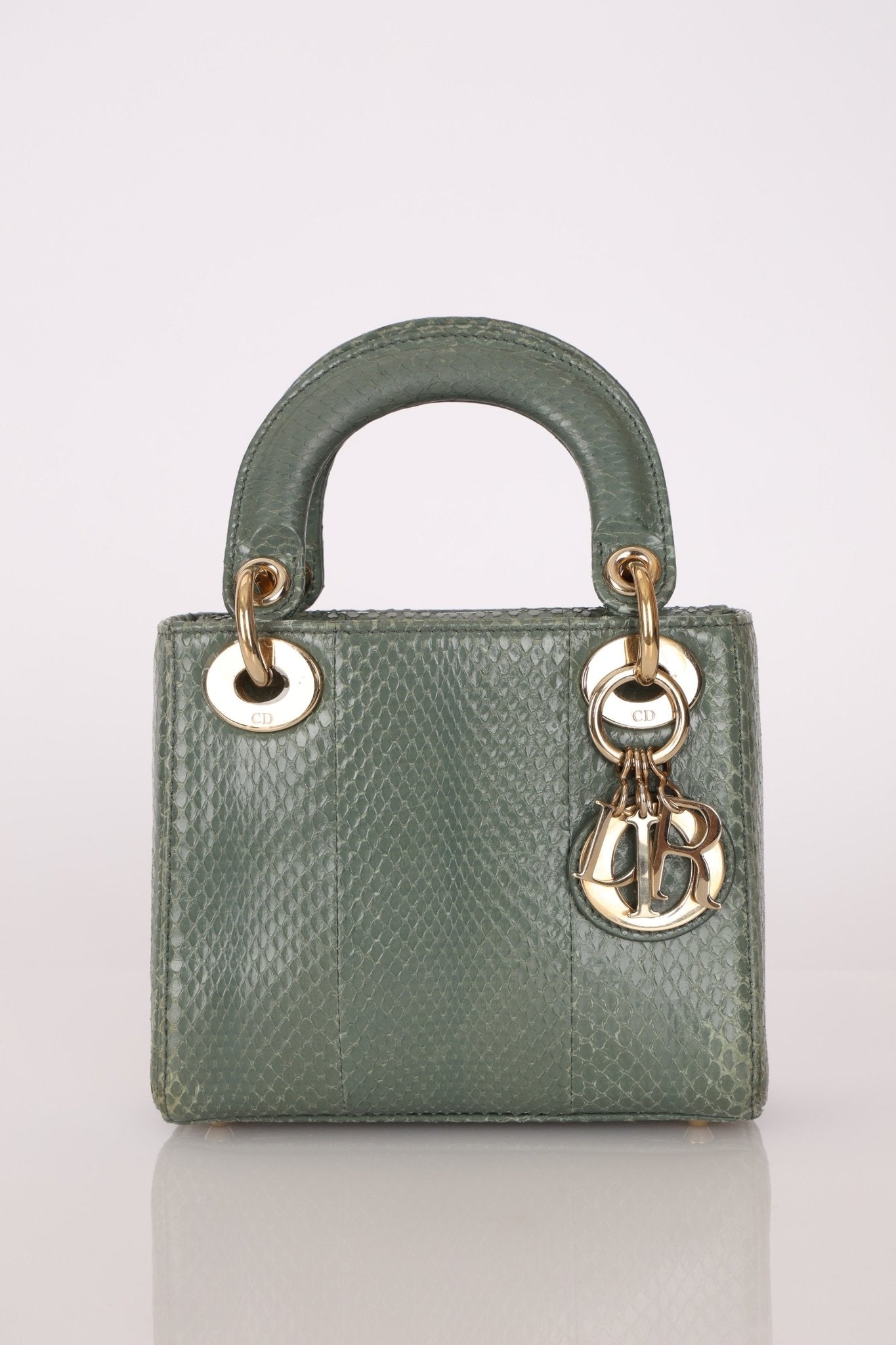 Dior 2015 Glossy Watersnake Chain Mini Lady Dior - FashioNica