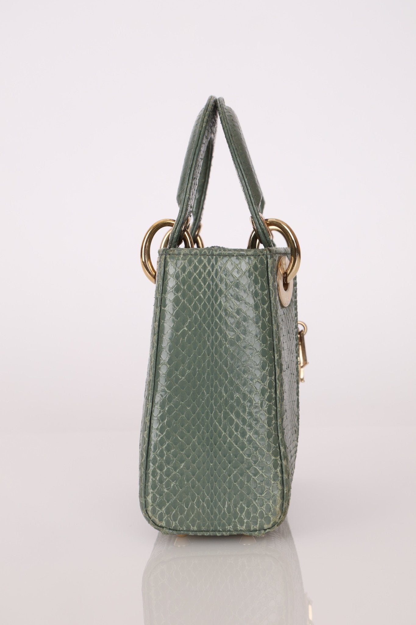 Dior 2015 Glossy Watersnake Chain Mini Lady Dior - FashioNica