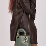 Dior 2015 Glossy Watersnake Chain Mini Lady Dior - FashioNica