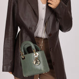 Dior 2015 Glossy Watersnake Chain Mini Lady Dior - FashioNica