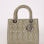 Dior 2015 Patent Khaki Medium Lady Dior - FashioNica