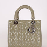 Dior 2015 Patent Khaki Medium Lady Dior - FashioNica